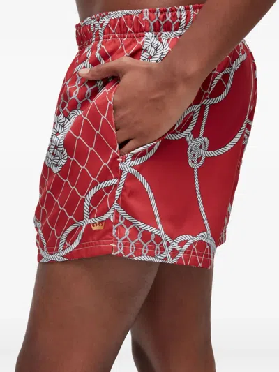 Osklen Rope-net Print Swim Shorts In Red