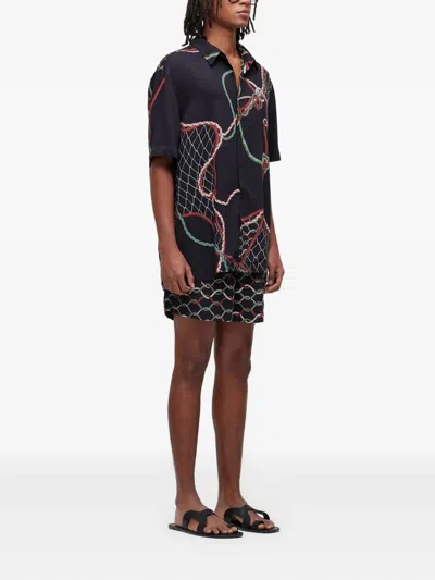 Osklen Rope-pattern Drawstring Shorts In Black