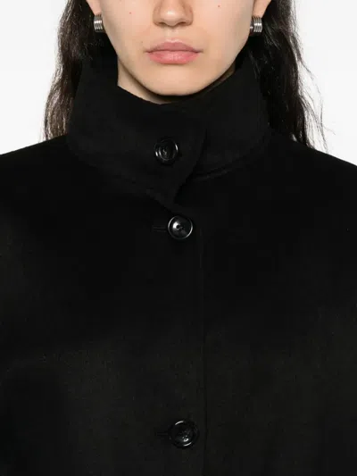 Liu •jo Belted Buttoned-up Cape In Black