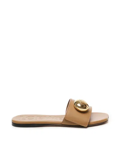 Loewe Pebble Slide In Soft Calfskin In Brown