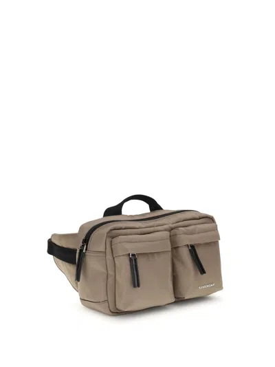 Givenchy Essential U Double-pocket Belt Bag In Brown