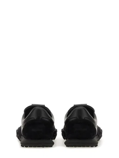 Jil Sander Low Laced Sneakers With Vulcanized Rubber Sole In Black