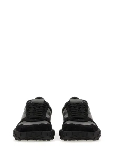 Jil Sander Low Laced Sneakers With Vulcanized Rubber Sole In Black