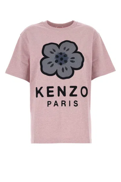 Kenzo T-shirt Oversize Boke Flower Rosa In Pink