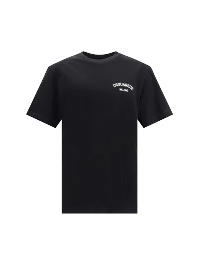 Dsquared2 Regular Fit Cotton T-shirt In Black