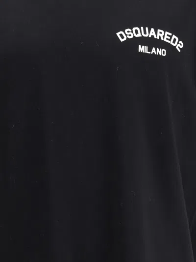 Dsquared2 Regular Fit Cotton T-shirt In Black