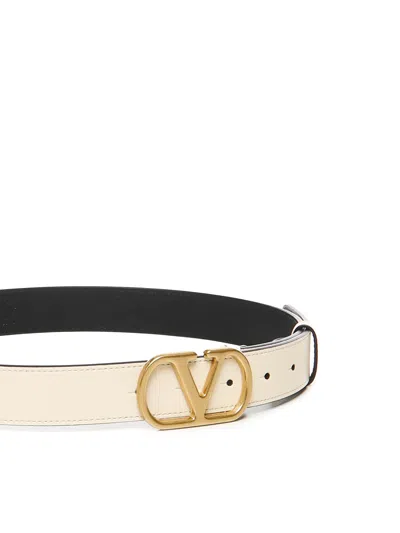 Valentino Garavani Vlogo Signature Leather Belt In Burgundy