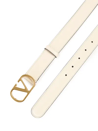 Valentino Garavani Vlogo Signature Leather Belt In Burgundy