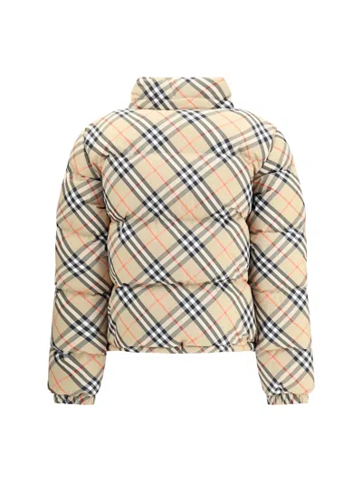 Burberry Womens Sand Ip Check Check-print Hooded Shell-down Jacket In Neutral