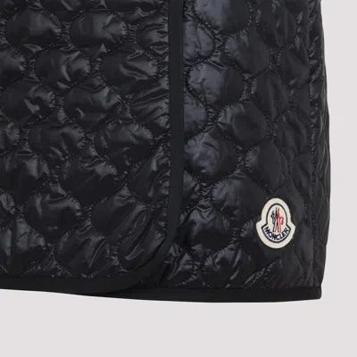 Moncler Quilted Black Skirt With Glossy Finish And Wrap Style
