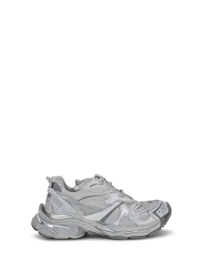 Balenciaga Runner 2.0 Sneakers Grey Silver In Animal Print