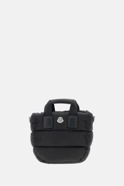 Moncler Micro Shoulder Bag With Quilted Design And Removable Strap In Black