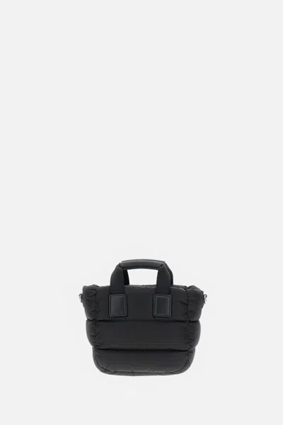 Moncler Micro Shoulder Bag With Quilted Design And Removable Strap In Black