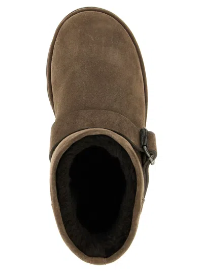 Brunello Cucinelli Shearling-lined Suede Ankle Boots