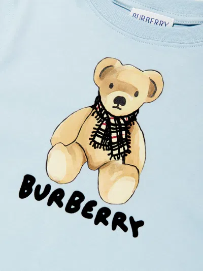 Burberry Baby Boys Teddy Bear T-shirt In Blue