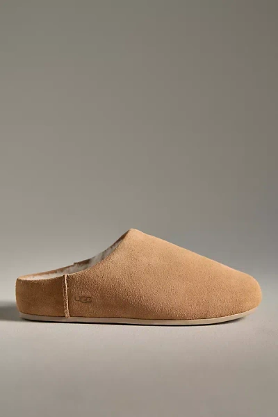 Ugg Slip-on Sandals With Smooth Suede Exterior In Brown