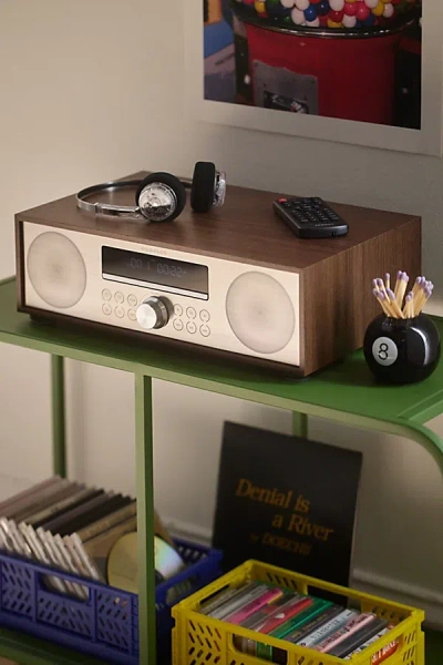 Crosley Fleetwood Radio Cd Player Bluetooth Speaker In Brown At Urban Outfitters In Black