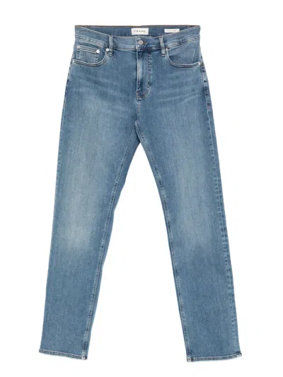 Frame The Straight Stonewashed Jeans In Blue