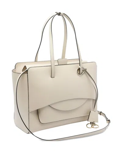Hidesins Large Flap Handbag In White