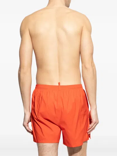 Dsquared2 Drawstring Swimming Trunks In Orange