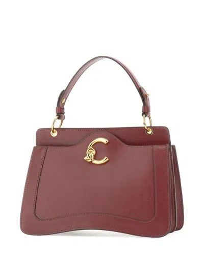 Coccinelle C-me Structured Tote Bag In Burgundy