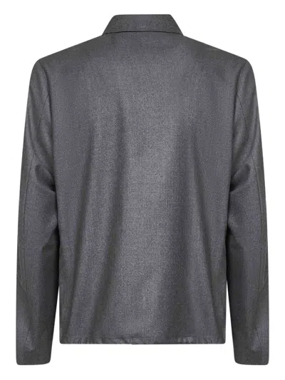 D4.0 Snap-button Patch-pocket Jacket In Gray