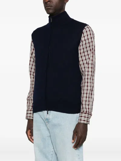 Eric Bompard Zip-fastening Vest In Blue