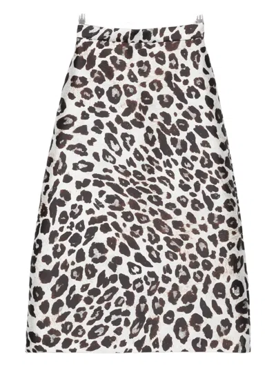 Lunatica Milano Printed A-line Skirt In Brown