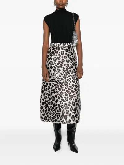 Lunatica Milano Printed A-line Skirt In Brown
