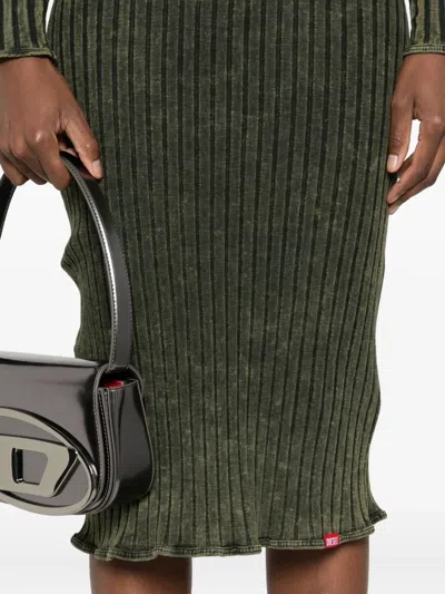 Diesel D-wavya Ribbed Midi Dress In Green