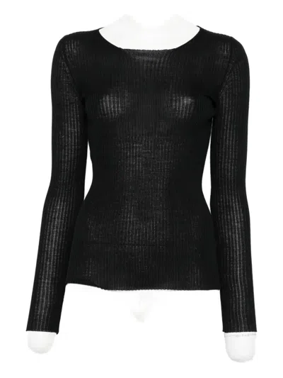 Mrz Wool Crewneck Sweater In Black