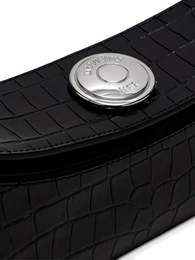Jacquemus Le Calisson Crocodile-effect Leather Shoulder Bag In Black