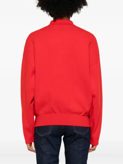 Jacquemus Balloon Wool And Cashmere Polo Sweater In Red