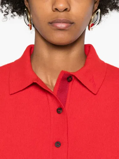 Jacquemus Balloon Wool And Cashmere Polo Sweater In Red