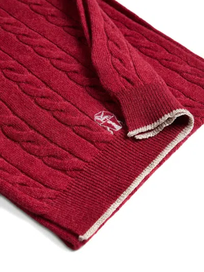 粗绞花针织围巾