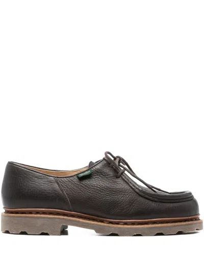Paraboot Brown Leather Lace-up Shoes In Brown