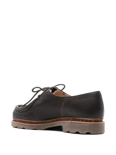Paraboot Brown Leather Lace-up Shoes In Brown