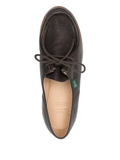 Paraboot Brown Leather Lace-up Shoes In Brown