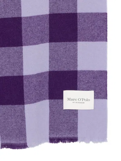Marc O'polo Gingham-check Scarf In Purple
