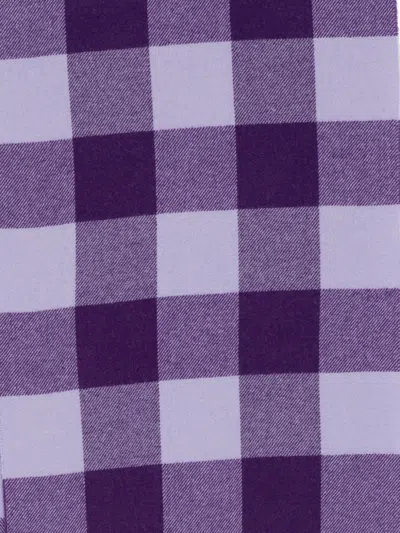 Marc O'polo Gingham-check Scarf In Purple