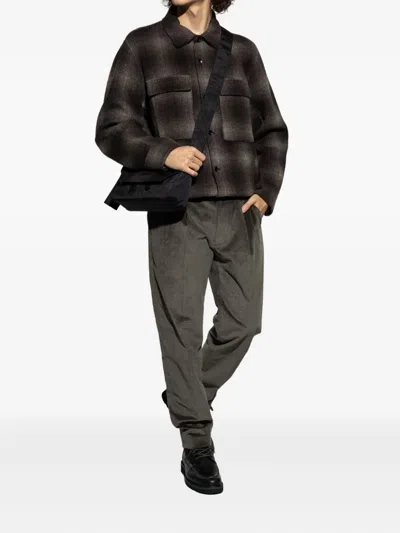 Rag & Bone Austin Checked Wool-blend Shirt Jacket In Brown