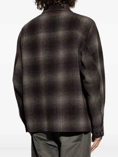Rag & Bone Austin Checked Wool-blend Shirt Jacket In Brown