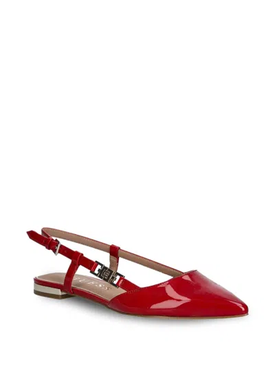 Guess Usa Pointed-toe Flat Pumps In Red