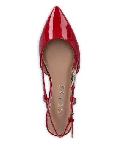 Guess Usa Pointed-toe Flat Pumps In Red