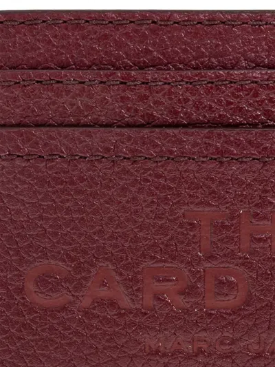 Marc Jacobs The Card Case Grained Leather Card Holder In Burgundy