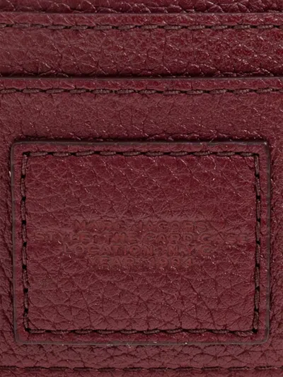 Marc Jacobs The Card Case Grained Leather Card Holder In Burgundy