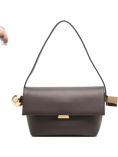 Jacquemus Round Cross-body Bag Top Handle In Brown