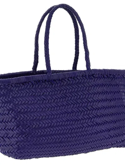 Dragon Diffusion Large Bamboo Triple Jump Chevron-weave Shoulder Bag In Purple