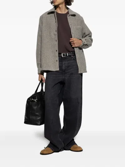 Samsoe & Samsoe Five-pocket Design Wide-leg Jeans In Black