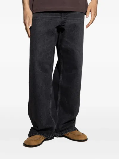 Samsoe & Samsoe Five-pocket Design Wide-leg Jeans In Black